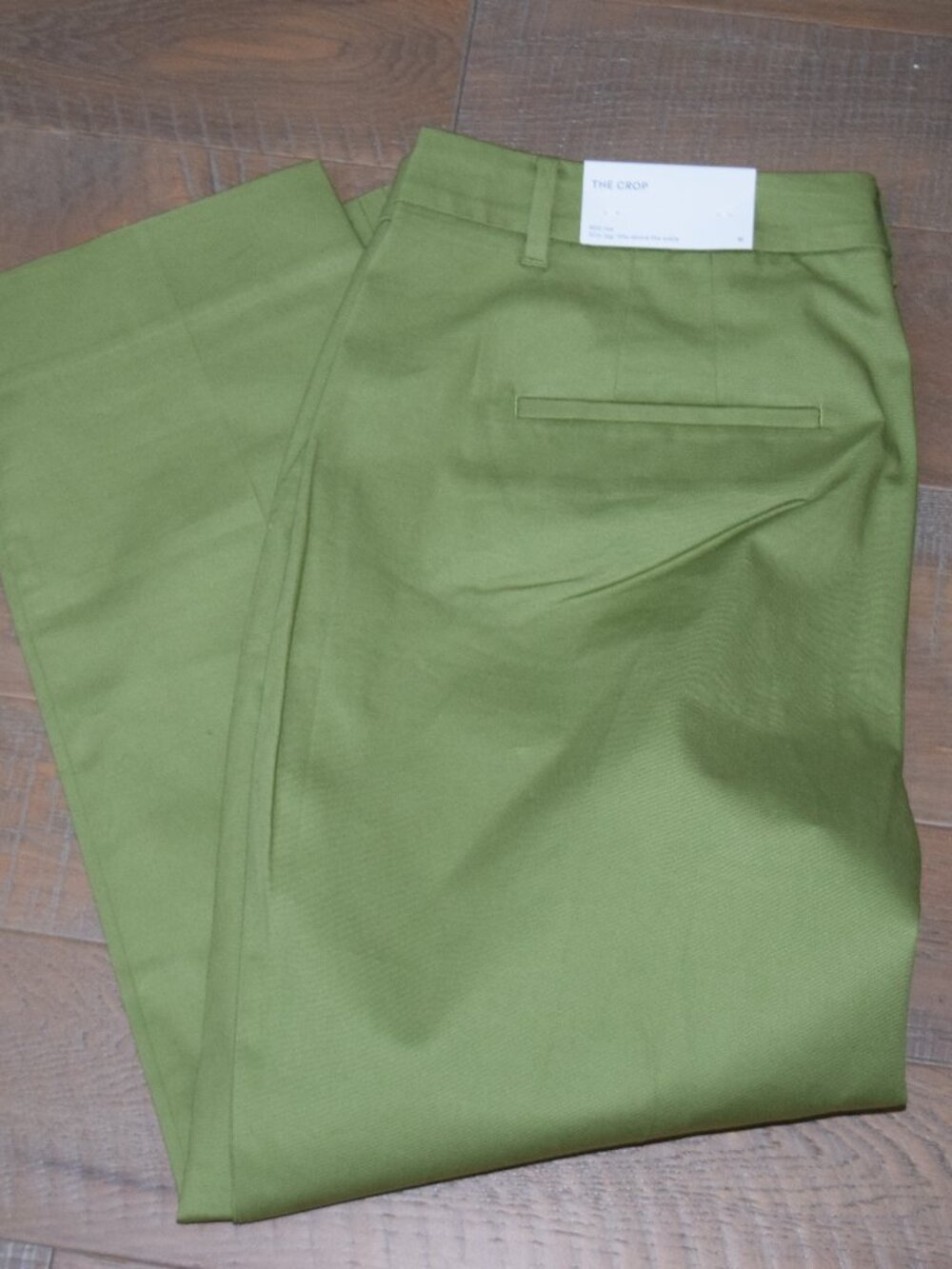 NWT Ann Taylor 12 The Crop Mid-Rise Slim Leg Ankle Chino Khaki Pants $90 V32 - Picture 1 of 3